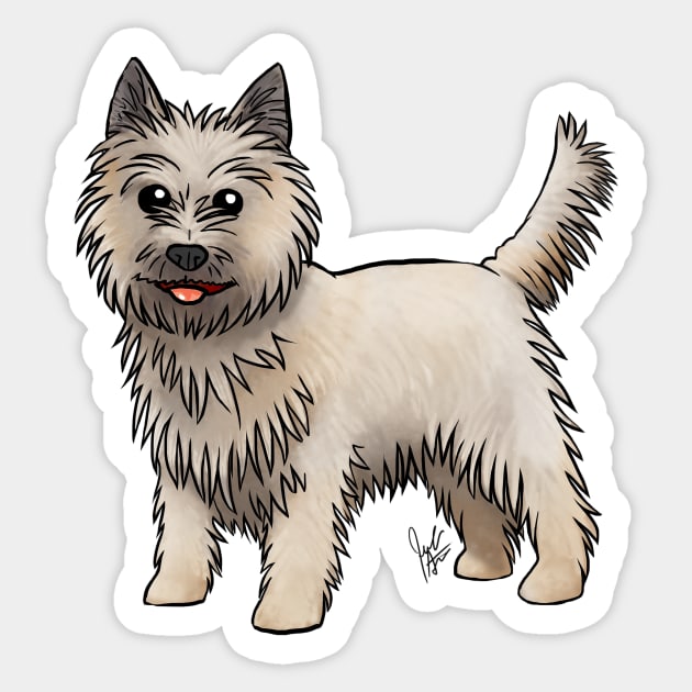 Dog - Cairn Terrier - Brown Sticker by Jen's Dogs Custom Gifts and Designs